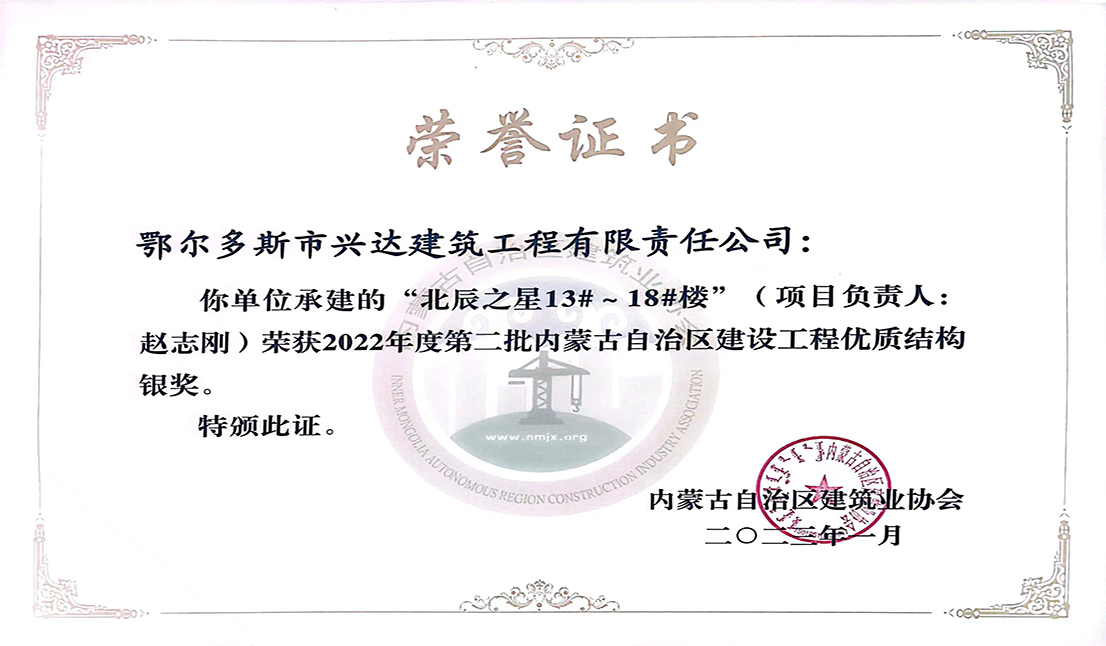 北辰之星优质结构银奖