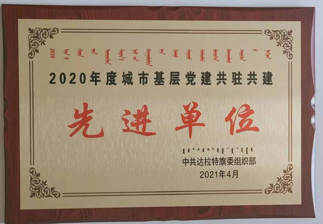 达拉特旗城市基层党建共驻共建先进单位